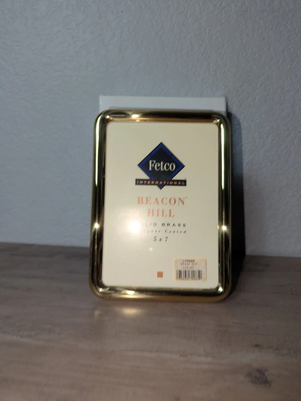 NWT Fetco Brass Beacon Hill 5x7 Picture Frame - Gold Tone